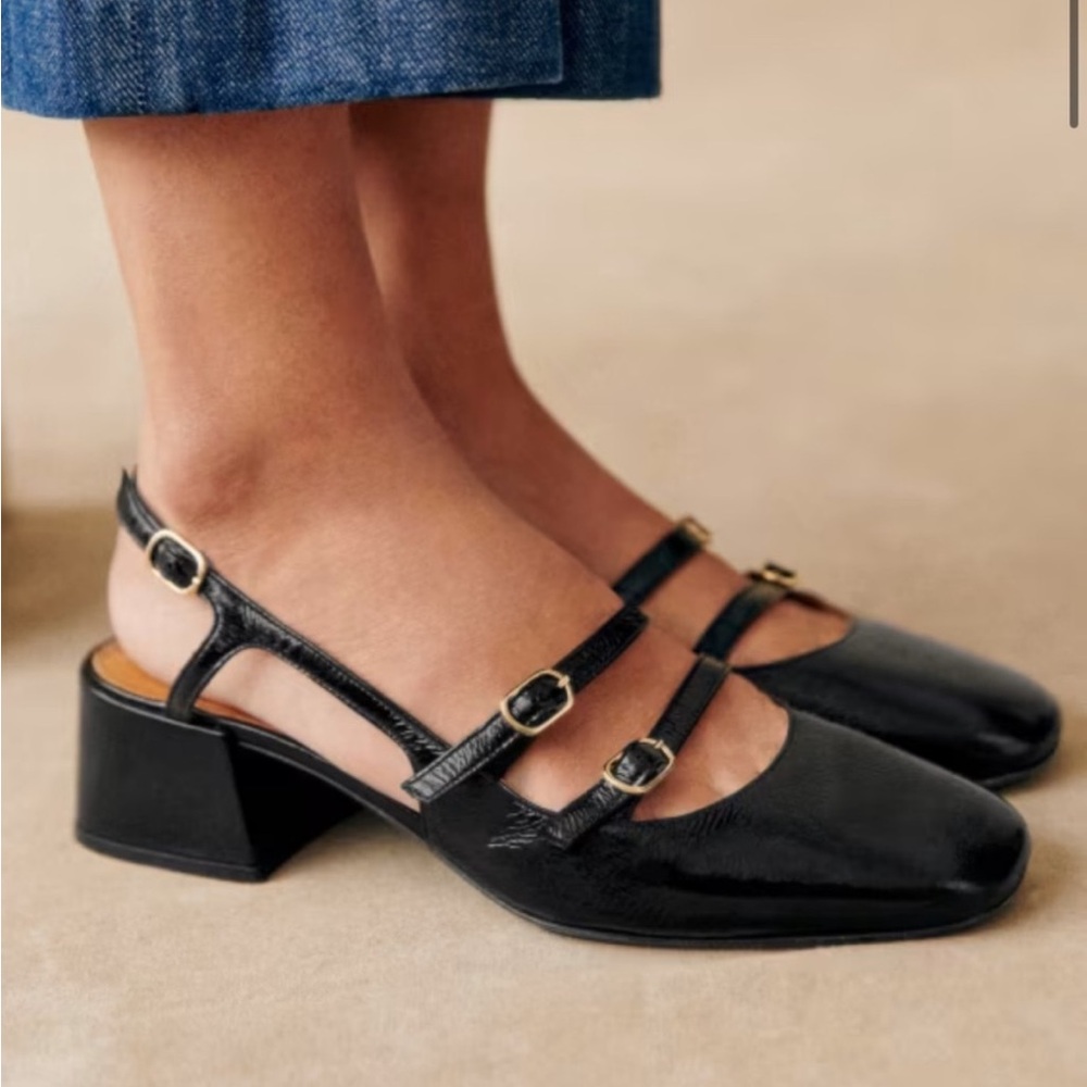 Sézane Paula Babies - Black Patent - Size 11